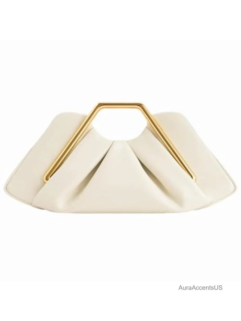 Elegant Cloud-Shaped Faux Leather Clutch with Magnetic Snap Closure